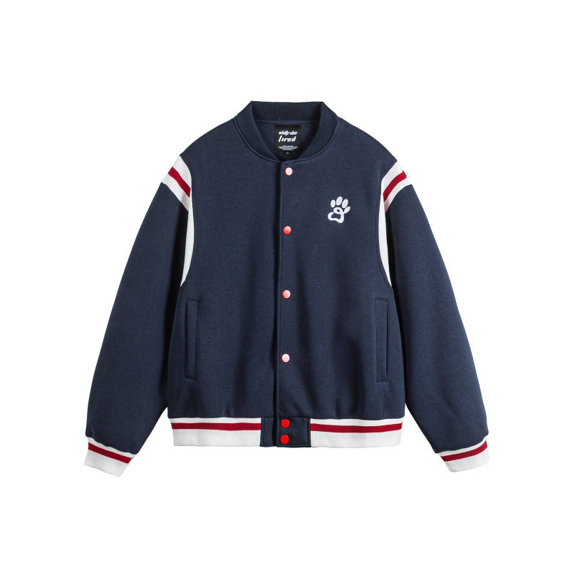 Color-blocked Patchwork Loose Baseball Jacket