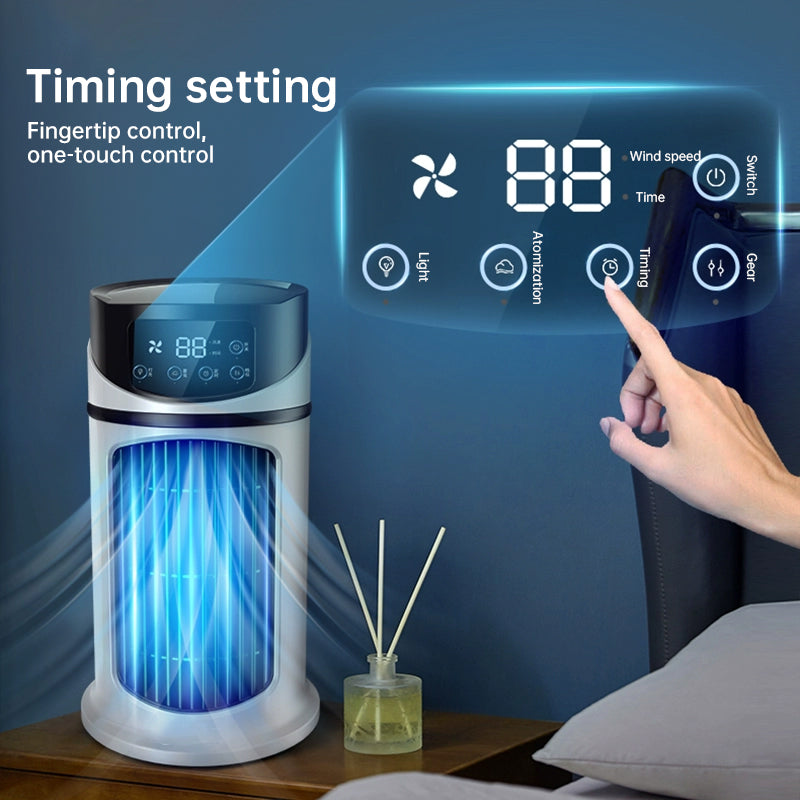 Six - speed timed silent AC cooling fan, new mini portable AC, USB air cooler, bladeless electric fan. by eprolo