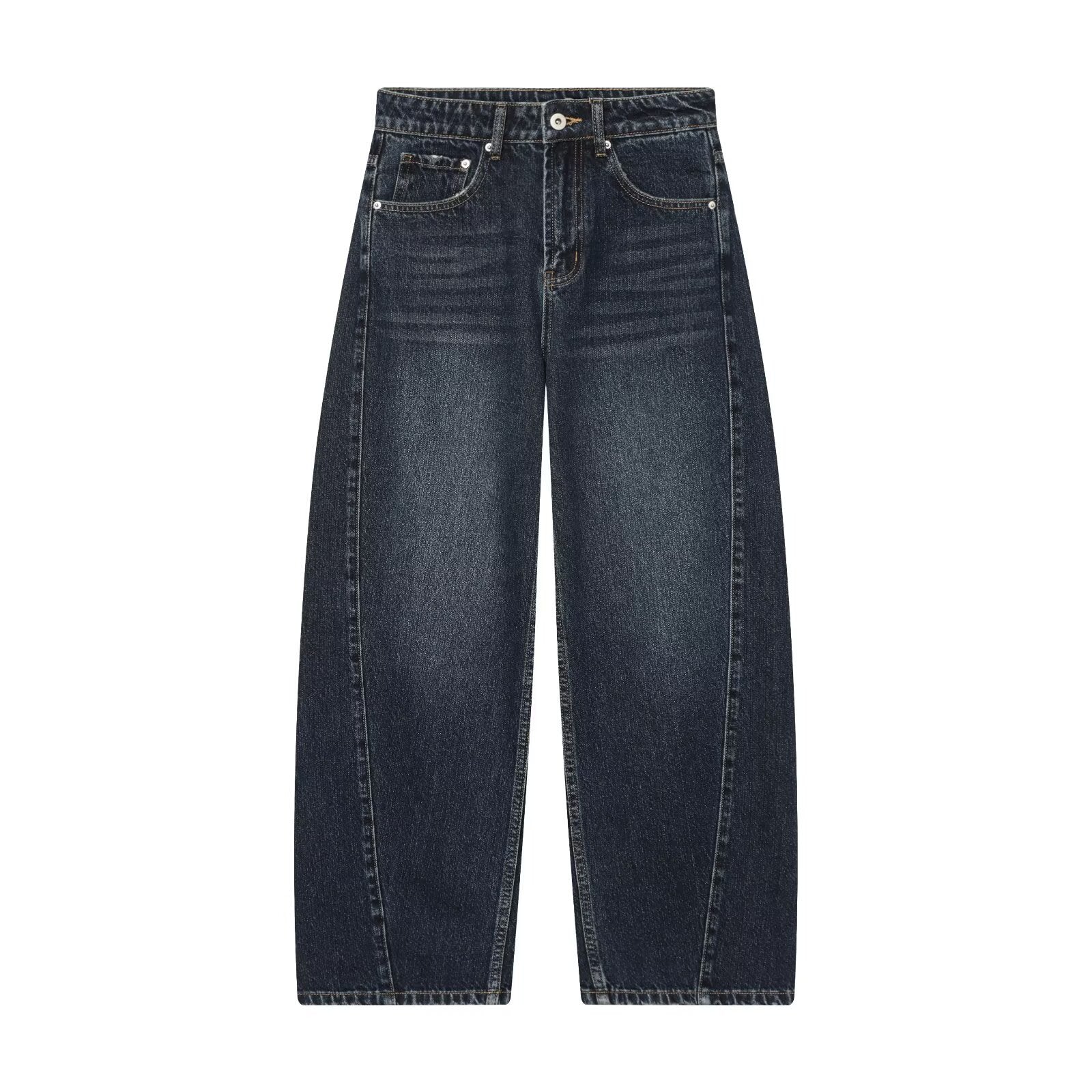 Mid waist loose fitting bucket shaped jeans by eprolo