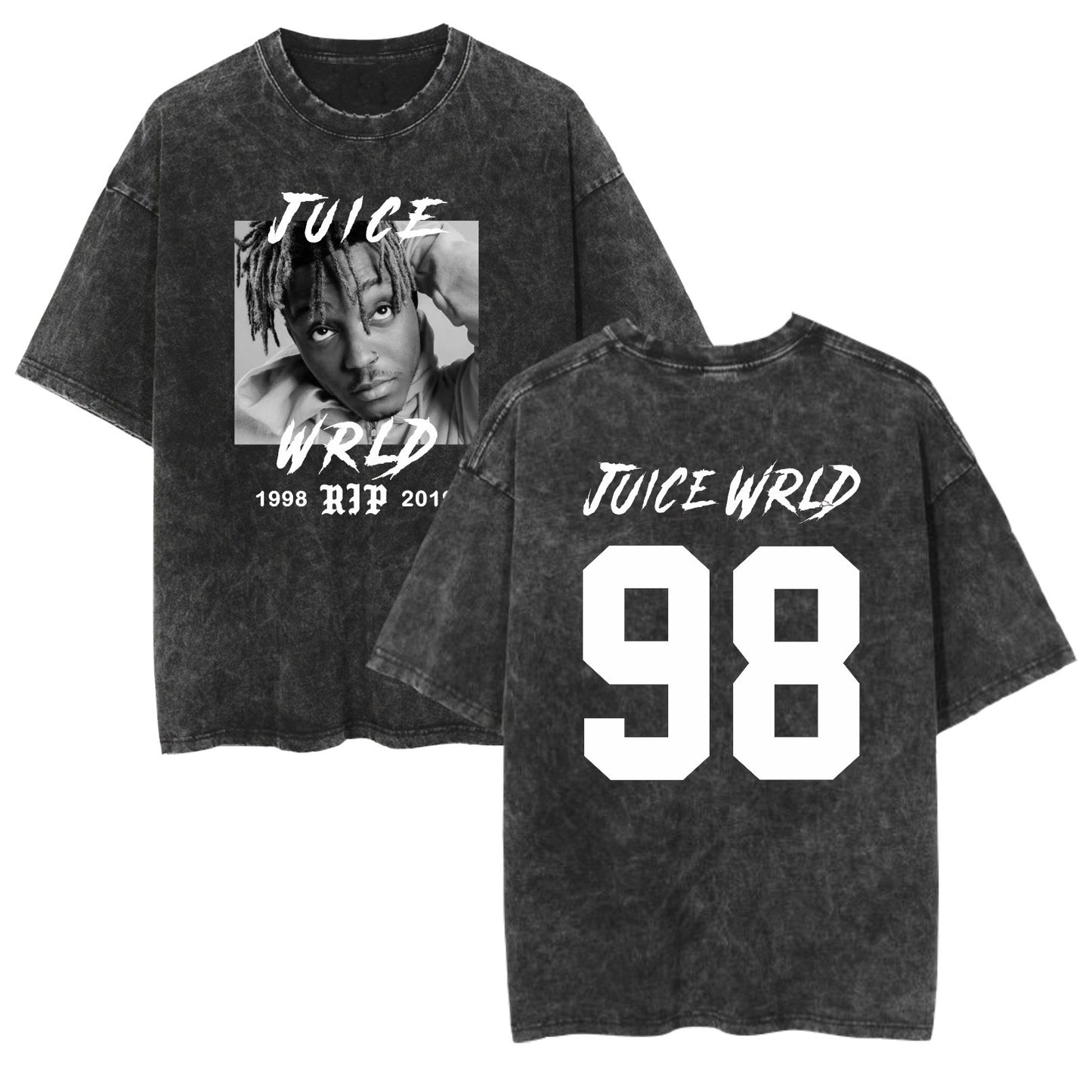 Juice Wrld Rapper Washed Vintage Short Sleeve Fan Memorial T-Shirt by eprolo
