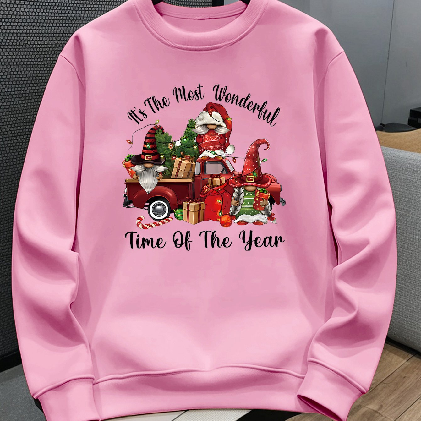 Kids' Casual Christmas Crew Neck Sweatshirt, Polyester Knit