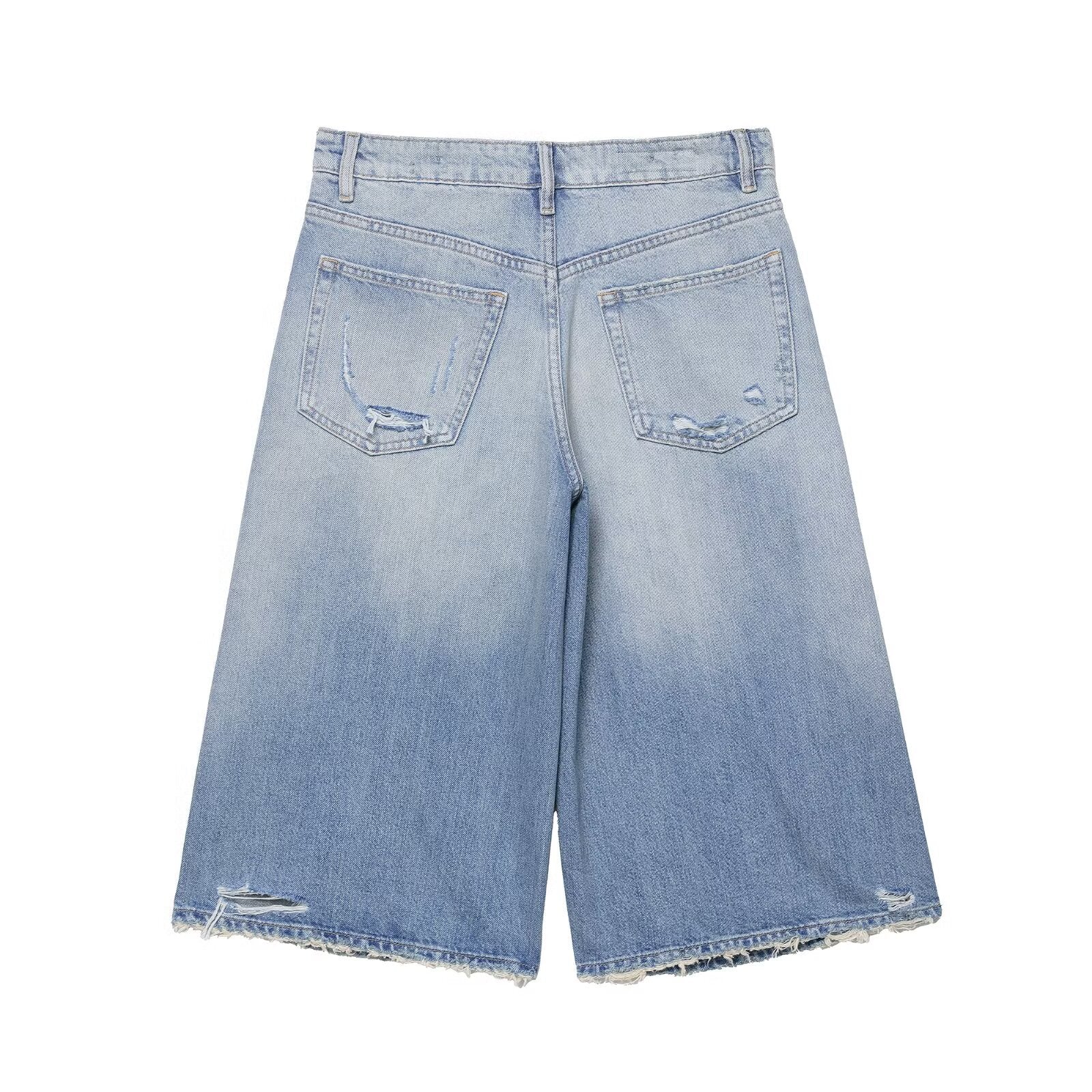 Loose denim casual shorts by eprolo