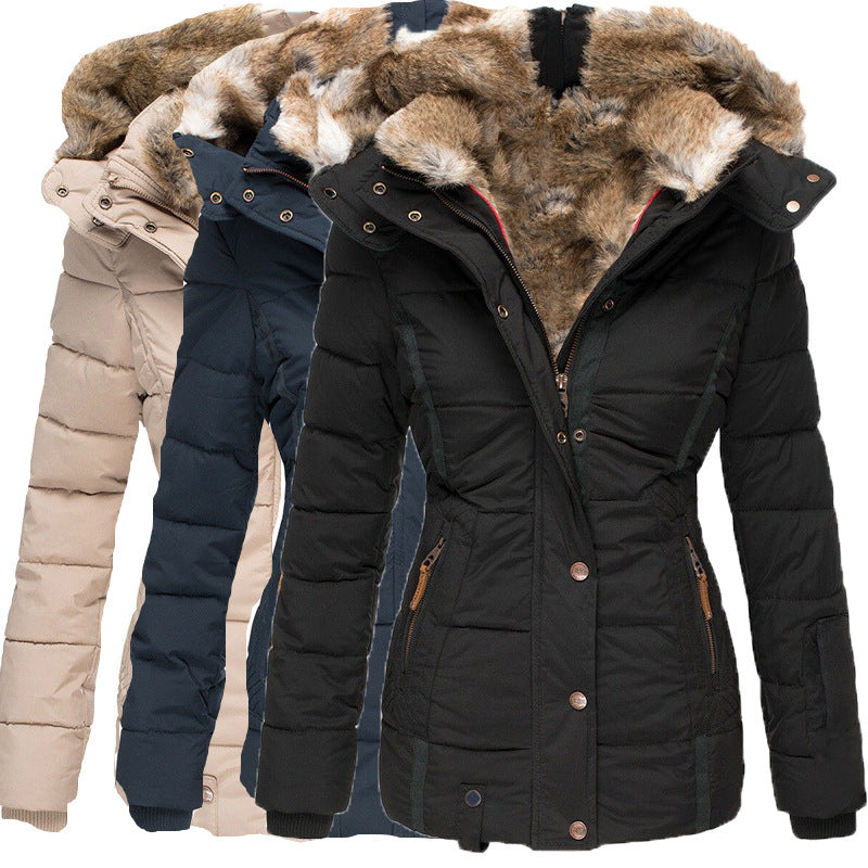 Zipper long sleeved slim fit cotton jacket hooded coat by eprolo