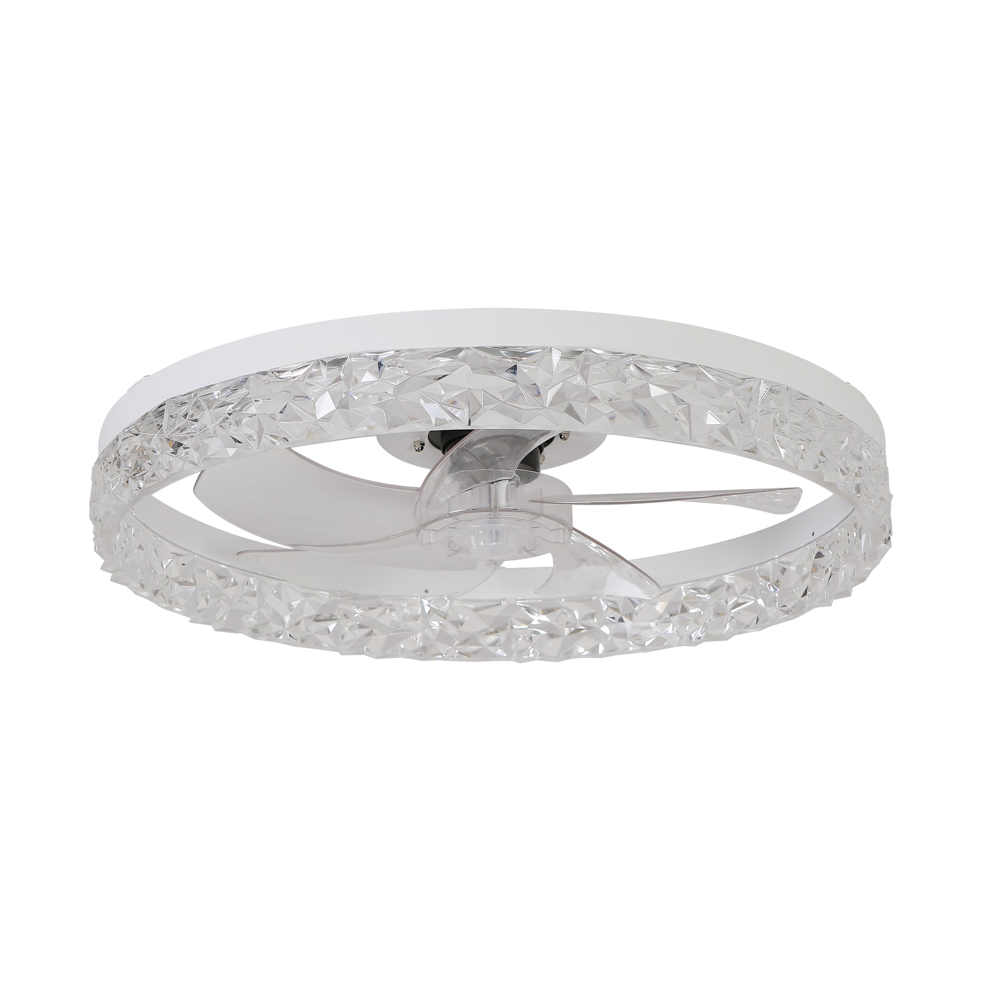 Modern acrylic ceiling fan light with remote control, dimmable LED pendant light, 6-speed adjustable, silent motor by eprolo