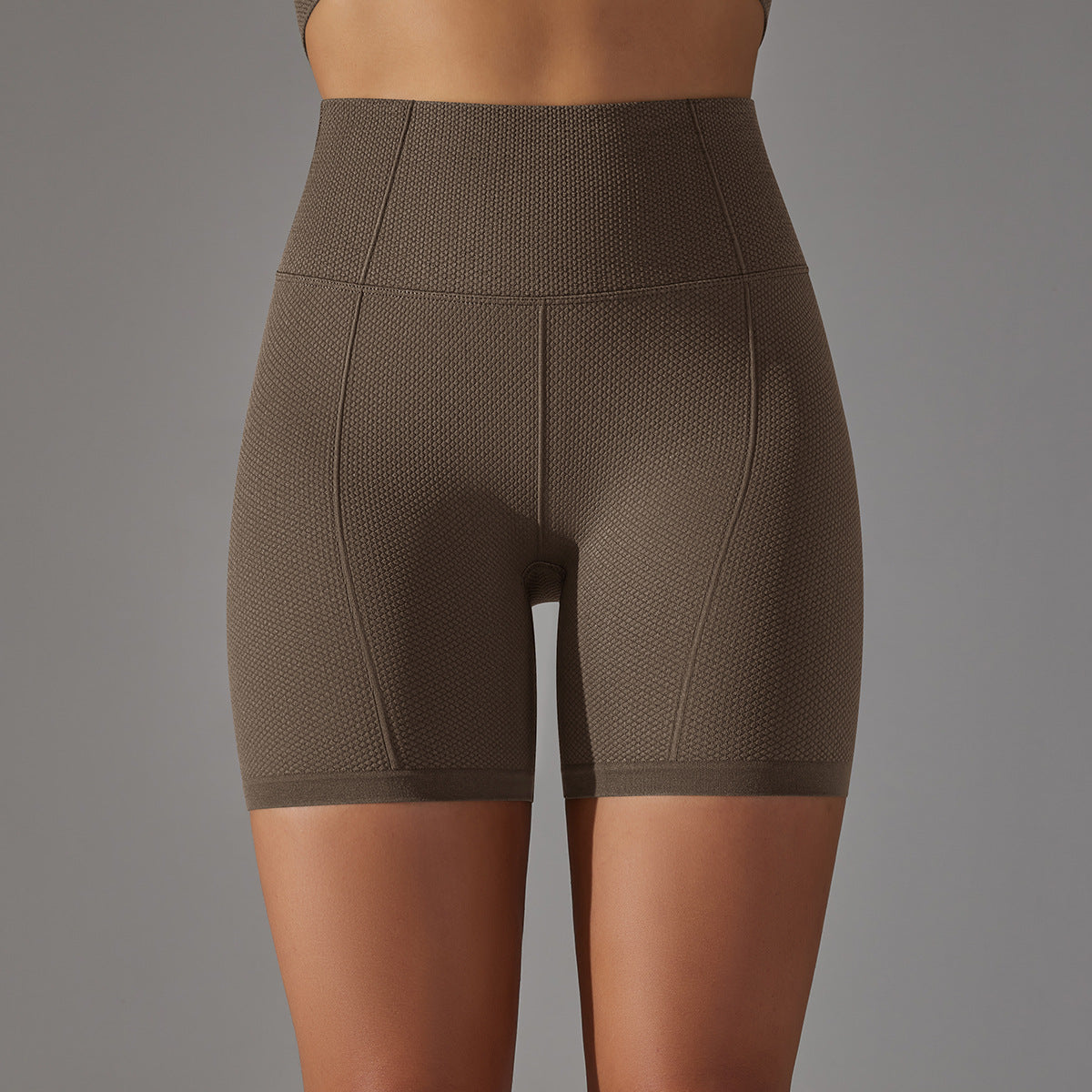 seamless solid color polka dot jacquard high-waisted tummy-control butt-lifting yoga shorts fitness running pants for women by eprolo