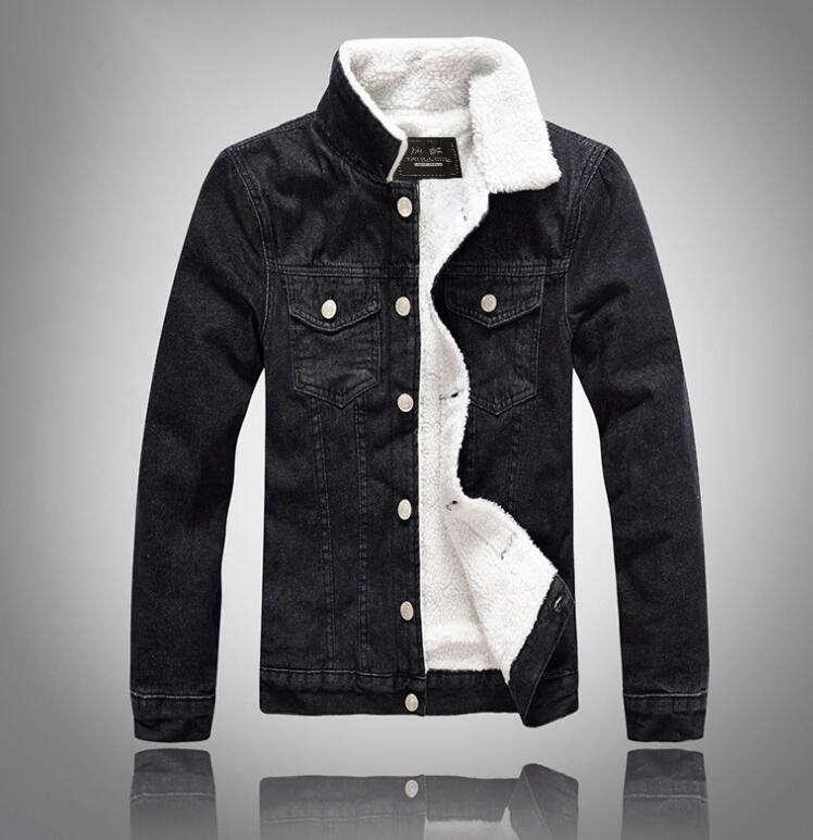 Winter Men's Casual Denim Jacket Plus Velvet Warm Cotton Coat by eprolo