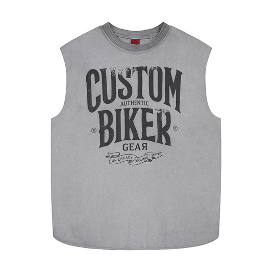 Letter printed wide shoulder vest by eprolo
