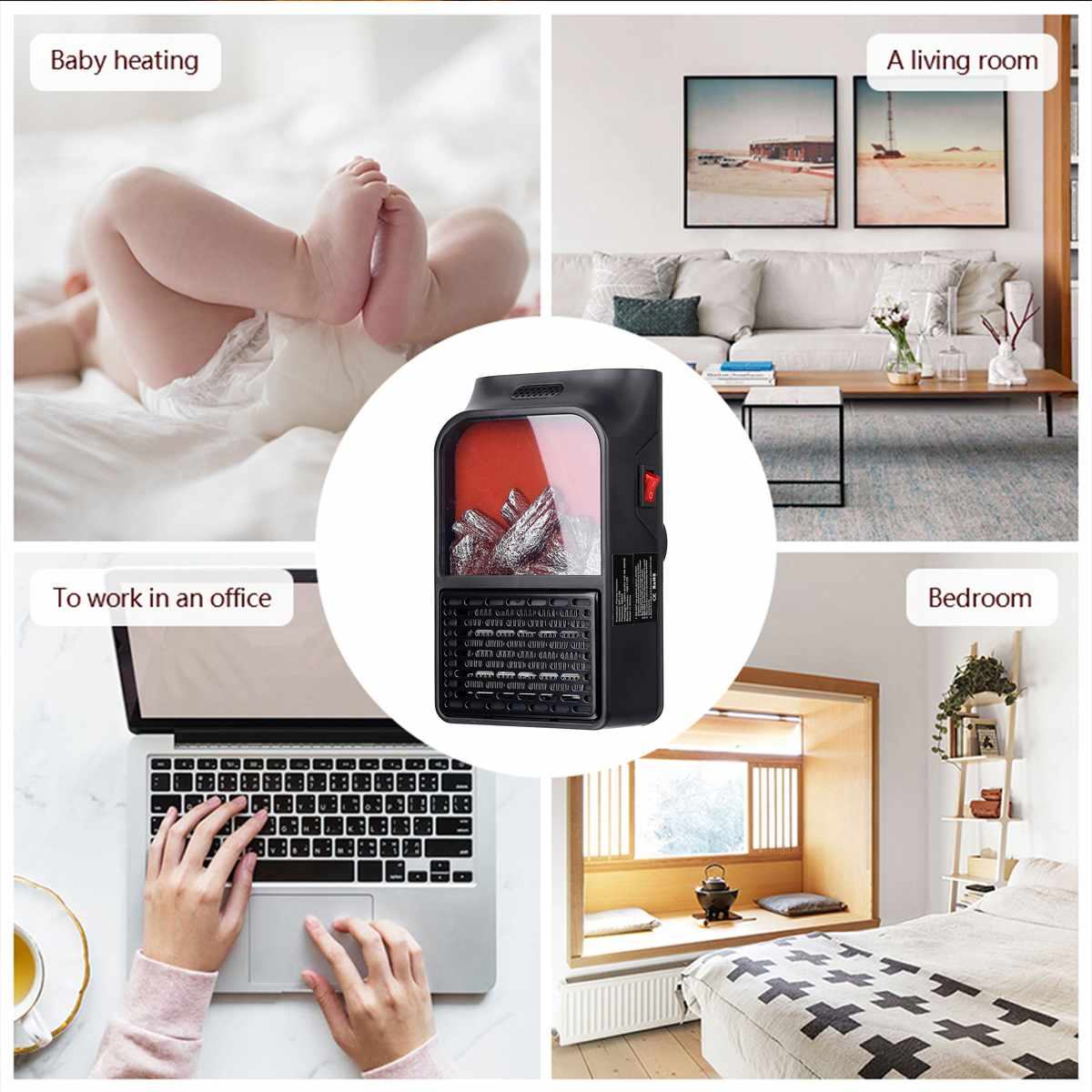 Flame Heater Household Portable Mini Heater Imitating Fire Speed Heat Multi-Function Heater by eprolo