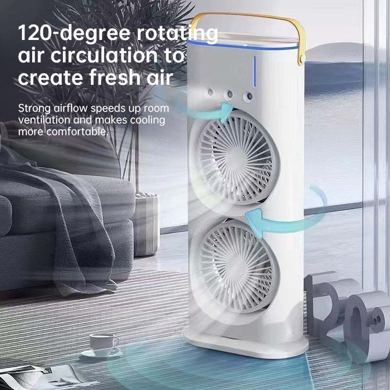 Rechargeable Portable Mini Fan with Spray Cooling – Desktop/ Room Use, Ventilation & LED Light by eprolo