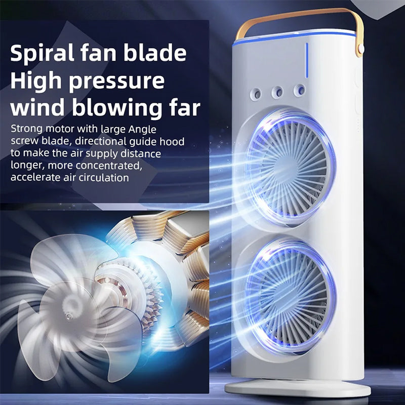 Rechargeable Portable Mini Fan with Spray Cooling – Desktop/ Room Use, Ventilation & LED Light by eprolo