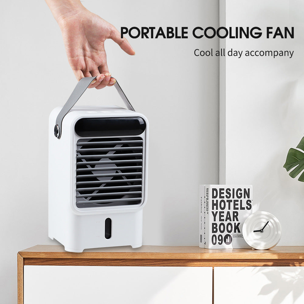 3-Speed Water Circulation Electric Fan Mini Air-Conditioning Fan USB Humidification Spray Cold Fan Desktop Portable Air-Conditioning Fan by eprolo