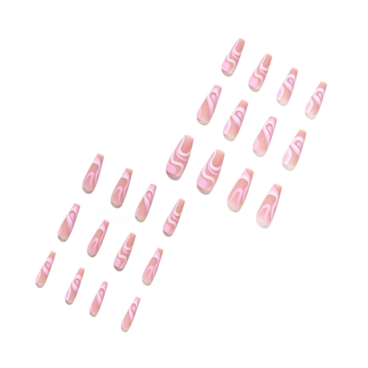 Rose Color Matching Line Press On Nail Fake Nail Patch Wearing Nail Finished Product by eprolo