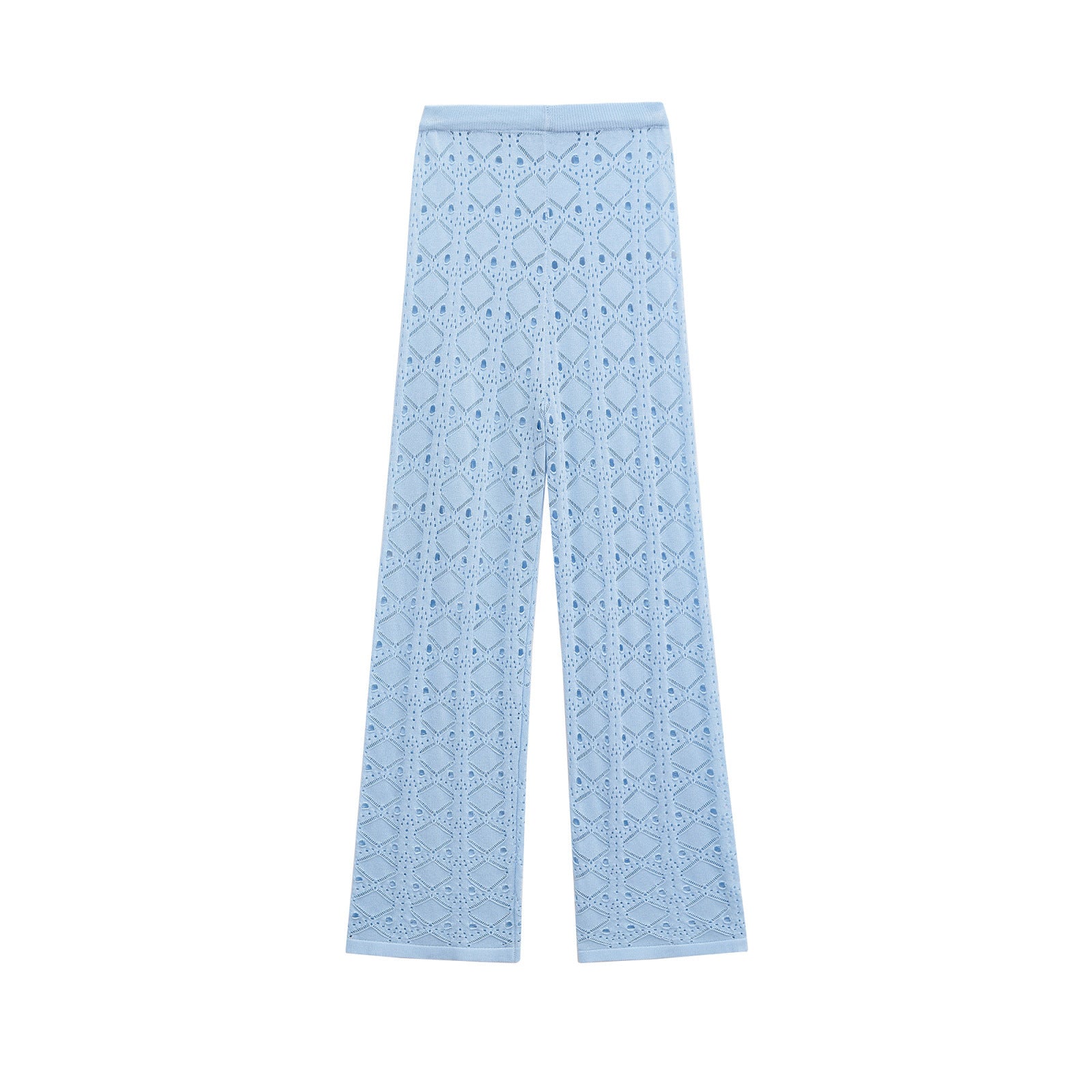 Knitted strapless and hollowed out pants set