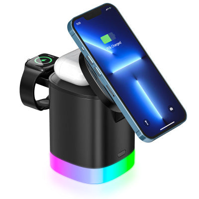 3 In 1 Magnetic Wireless Fast Charger For Smart Phone RGB Ambient Light Charging Station For Airpods IWatch by eprolo