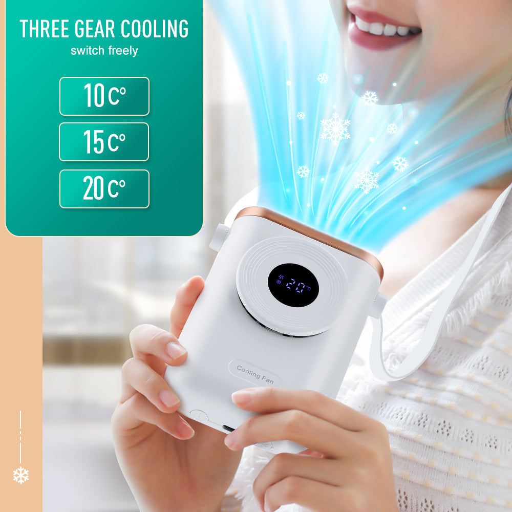 3-Speed Hanging Neck Fan Cooling Portable Leafless Electric Fan USB Lazy Hanging Neck Small Fan Outdoor Fan by eprolo