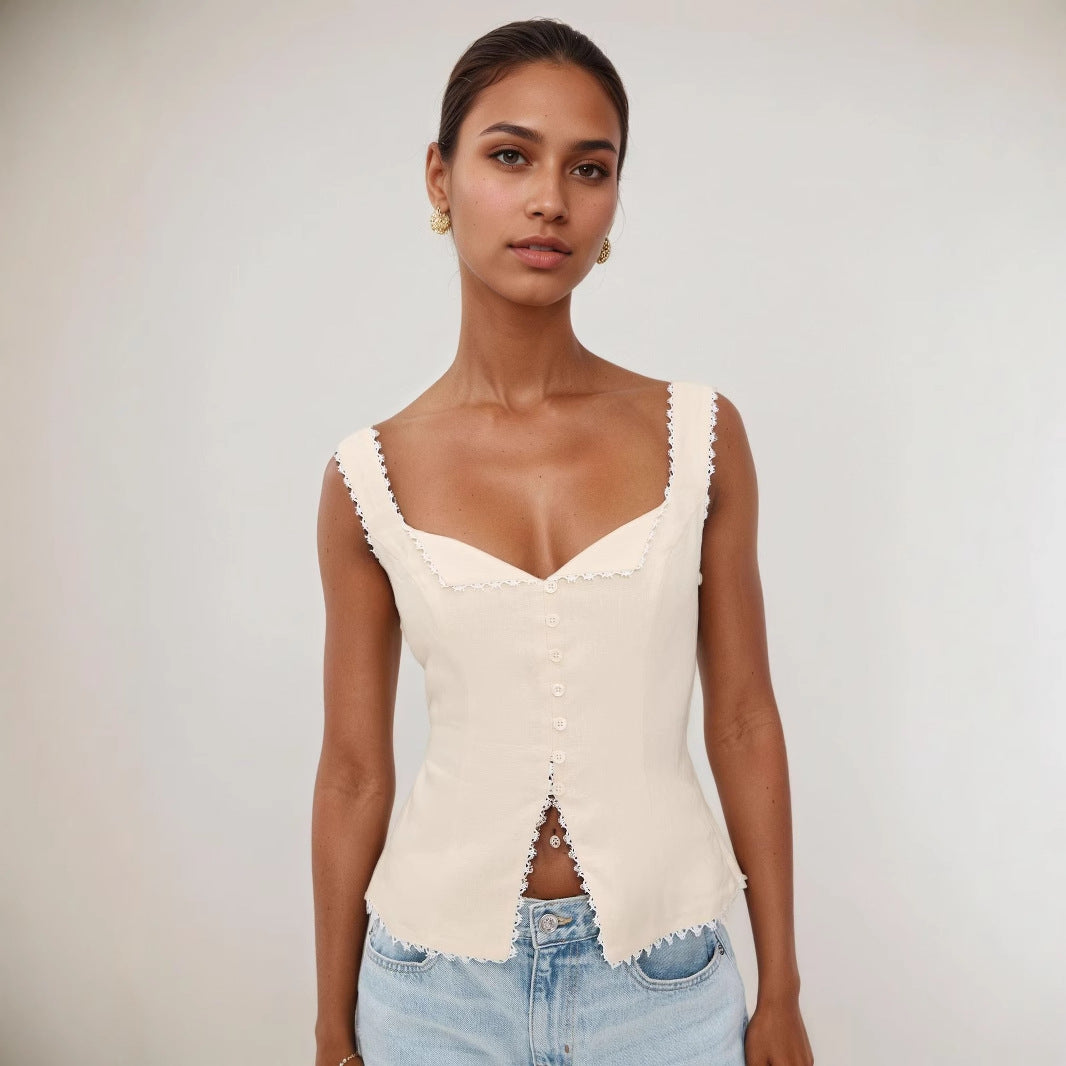 Solid color sleeveless vest top by eprolo
