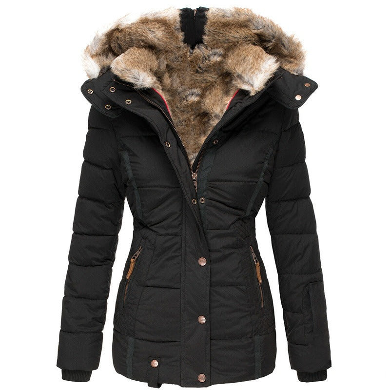 Zipper long sleeved slim fit cotton jacket hooded coat by eprolo