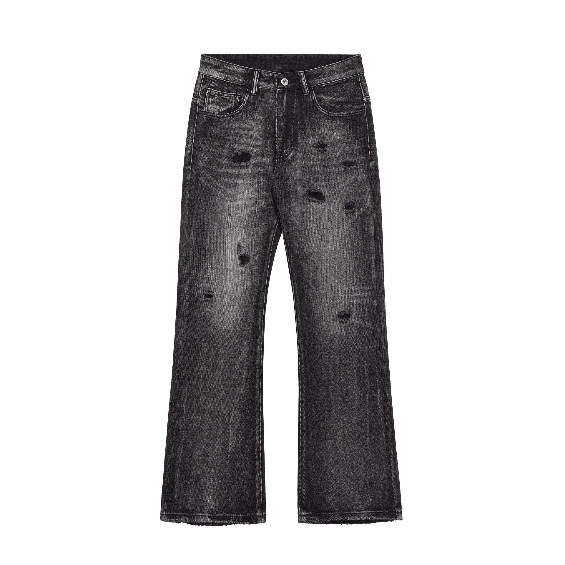 Street Style Retro Ripped Jeans for Women,INS Retro Fitted Slimming Flared Casual Pants by eprolo