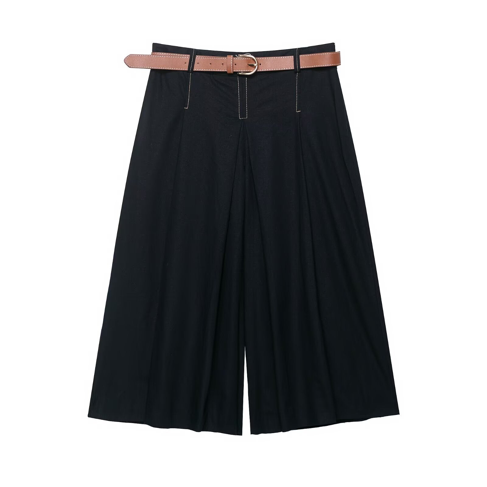 Color blocking stitching vest+cropped pants set