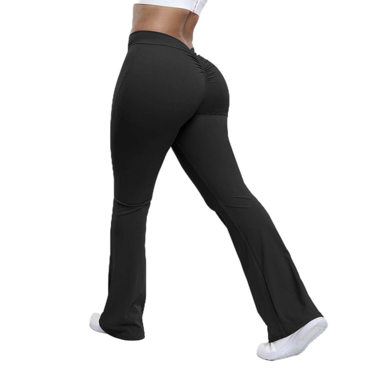 Peach trumpet pants for women, yoga high waisted and hip lifting tight pants, wide leg fitness pants for women by eprolo