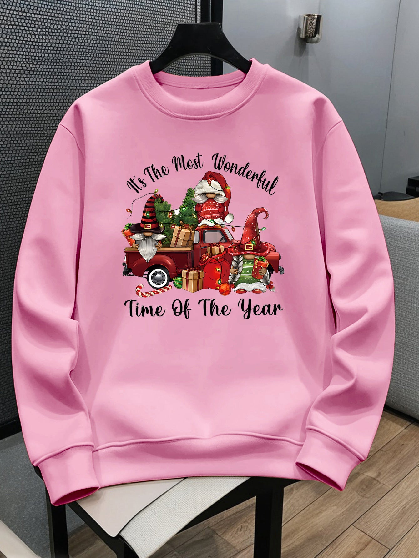 Kids' Casual Christmas Crew Neck Sweatshirt, Polyester Knit