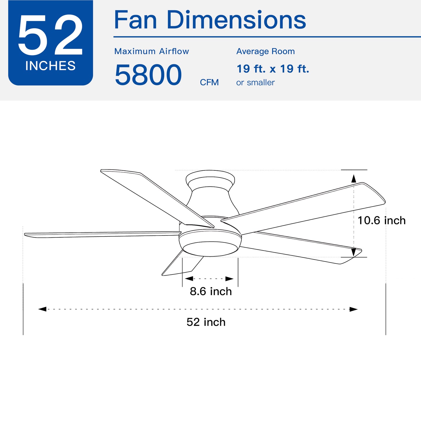 52" Low Profile Ceiling Fan with Lights by eprolo