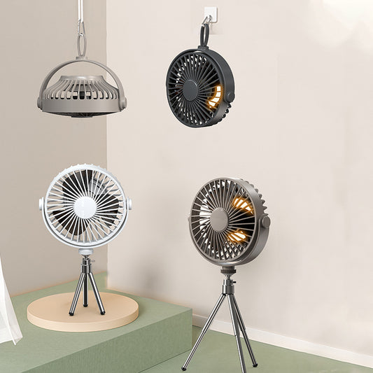 New Multi-Function Tripod Outdoor Camping Lighting Fan Intelligent Remote Control Timing Can Hang Small Fans by eprolo