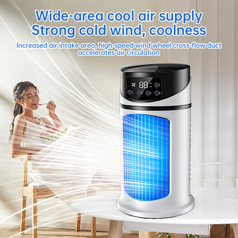 Six - speed timed silent AC cooling fan, new mini portable AC, USB air cooler, bladeless electric fan. by eprolo