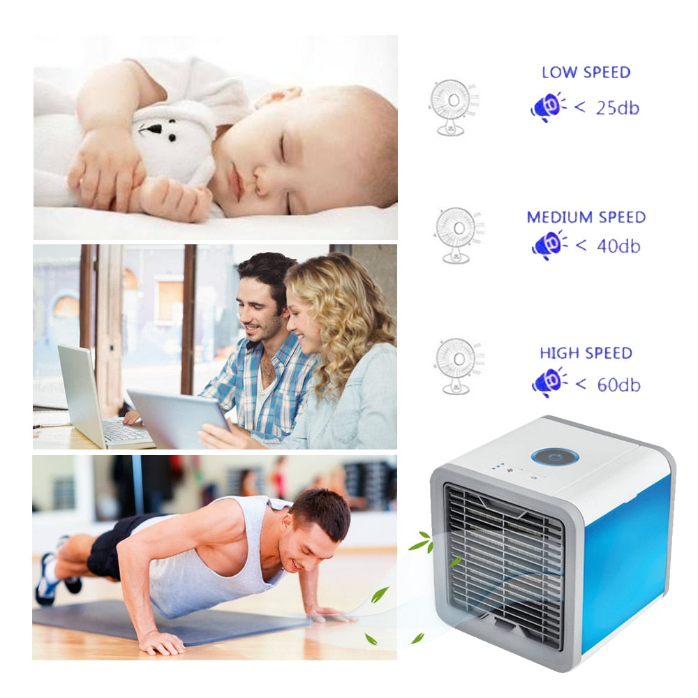 USB Mini Portable Air Conditioner Humidifier Purifier 7 Colors Light Desktop Air Cooling Fan Air Cooler Fan for Office Home by eprolo
