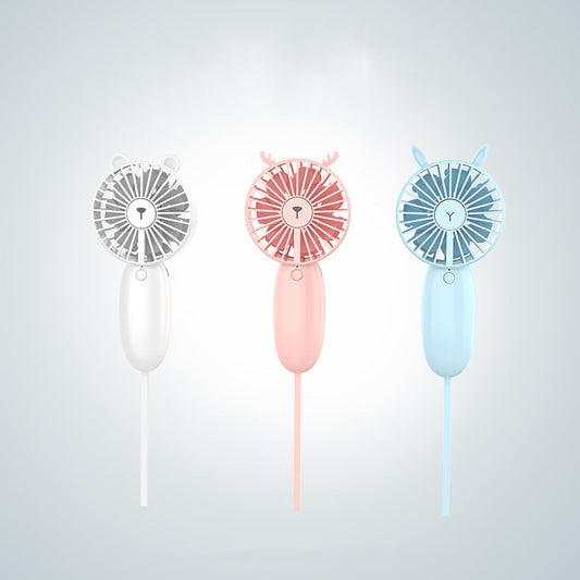 Cute New Double-Layer Twelve-Leaf Handheld Charging Silent USB Mini Fan by eprolo