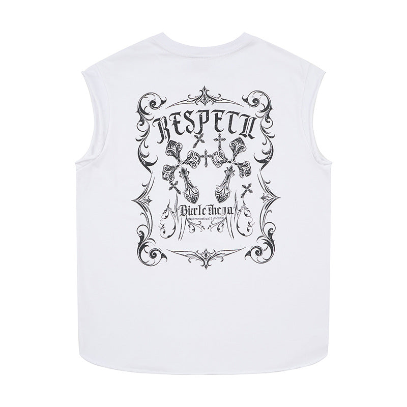 Flower cross wide shoulder vest by eprolo