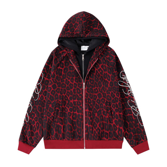 Hooded Zipper Unisex Handwritten Embroidery Zip-Up Hoodie Cardigan by eprolo