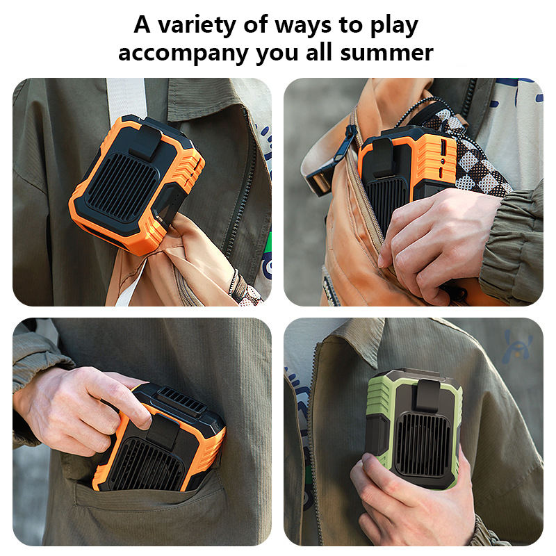 Hanging clip type fan waist mounted leaf free lazy person USB charging outdoor portable mini desktop handheld small fan by eprolo