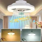 360 Rotating 48W Ceiling Fan E27 With Led Light And Remote Control 360 Rotation Cooling Electric fan Lamp Chandelier For Room Home Decor by eprolo