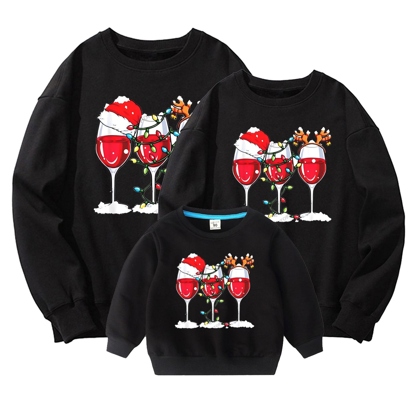 Parent-child Hoodie Pure Cotton T-shirt American Style New Year Christmas by eprolo