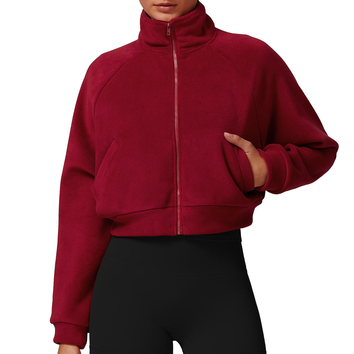 Stand up yoga suit, warm jacket, women's running windproof top with fleece sports and fitness jacket by eprolo
