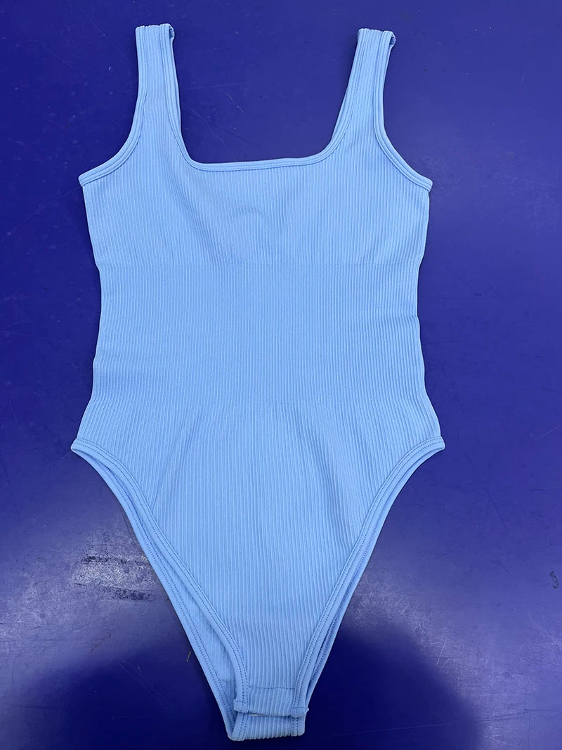 Hot Selling Sleeveless Workout Clothing Women Sport Jumpsuits Tight Bodysuits by DERILUJA LLC