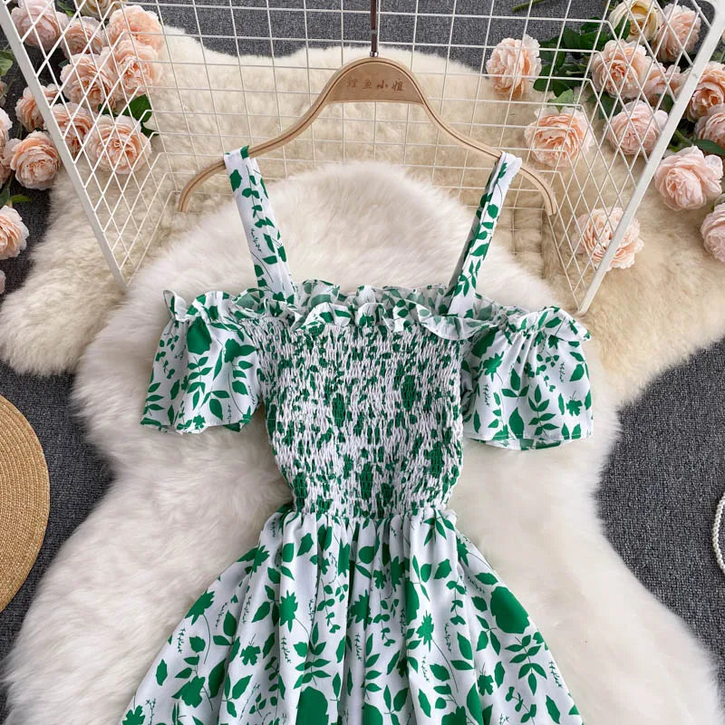 Summer 2026 Midi Dress Women Casual Off Shoulder Short Sleeve Vacation Beach Robe Female Clothing by DERILUJA LLC