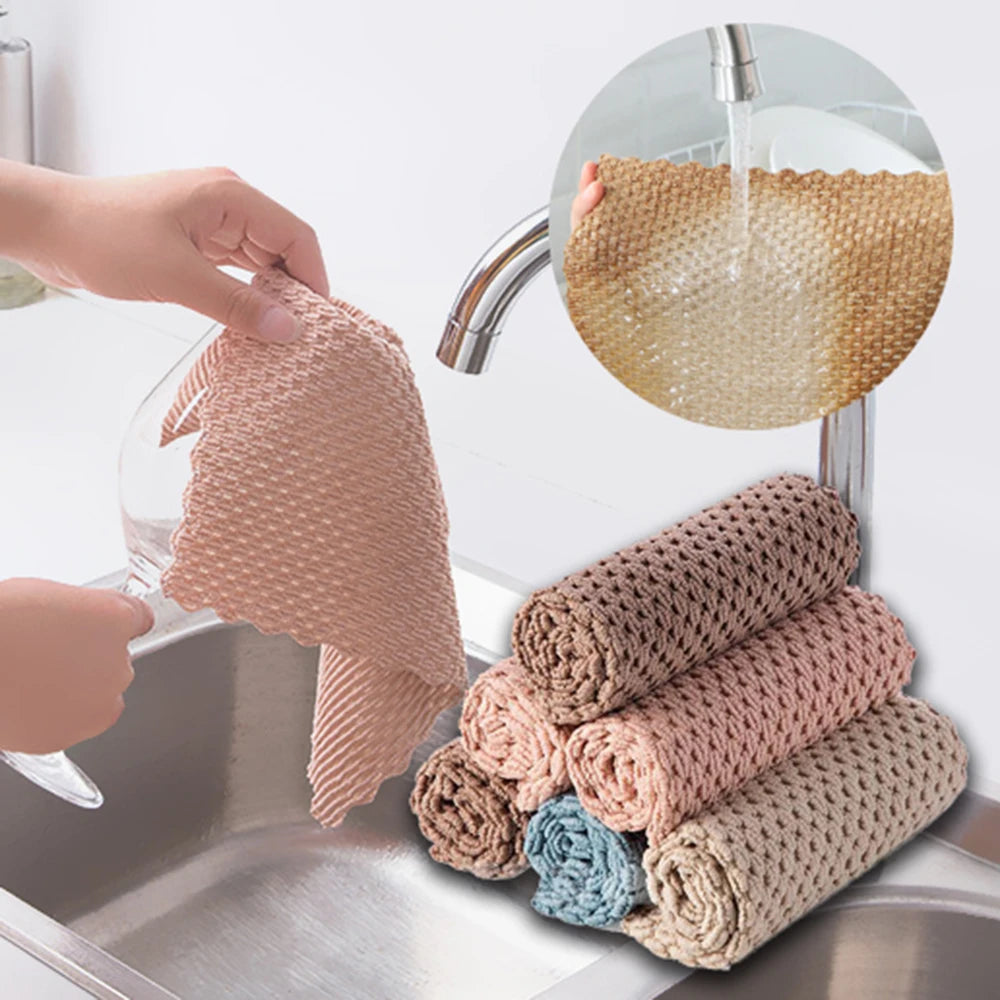 Home microfiber towels for kitchen Absorbent thicker cloth for cleaning Micro fiber wipe table kitchen towel Kitchen Anti-grease by eprolo