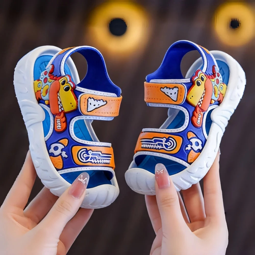 Unisex Baby Sandals Spring New Open Toe Fashion Breathable Cartoon Animation Beach Shoes Soft Sole Non-slip Toddler Shoes by DERILUJA LLC