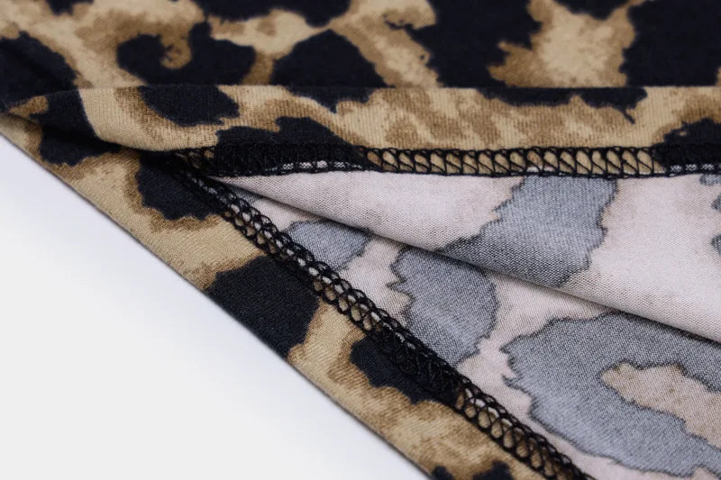leopard print sleeveless V-neck midi dress spring women fashion streetwear by DERILUJA LLC