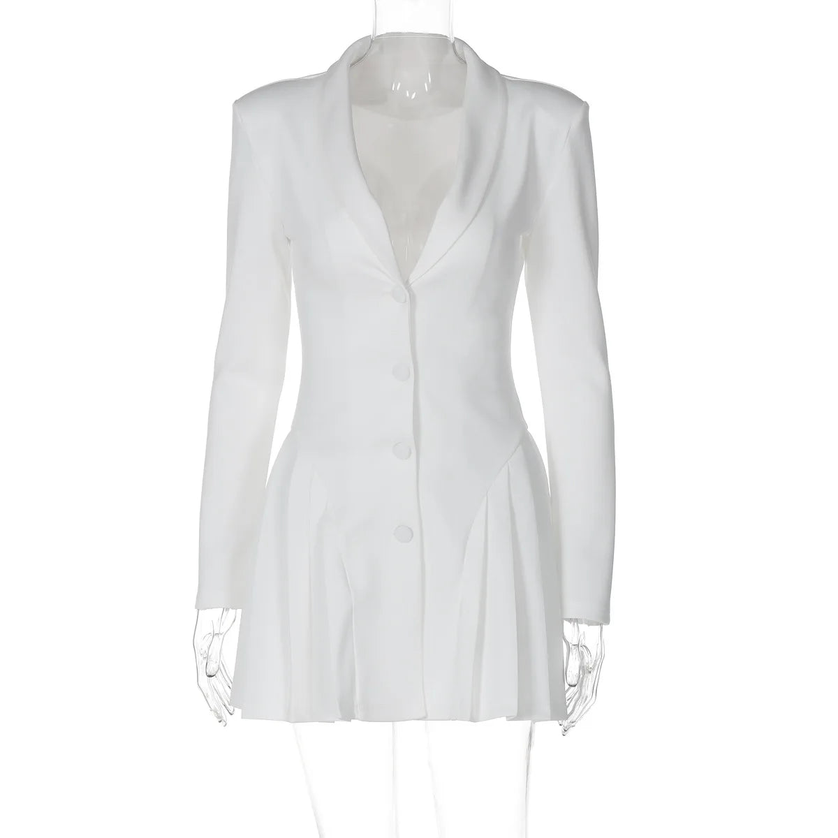Women’s V-Neck Pleated Blazer Mini Dress