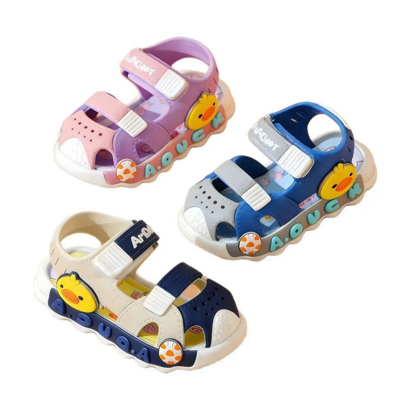 Unisex Baby Sandals Spring New Open Toe Fashion Breathable Cartoon Animation Beach Shoes Soft Sole Non-slip Toddler Shoes by DERILUJA LLC