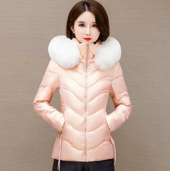 Women’s Plus-Size Hooded Down Parka – Short Winter Coat