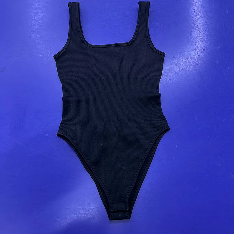 Hot Selling Sleeveless Workout Clothing Women Sport Jumpsuits Tight Bodysuits by DERILUJA LLC