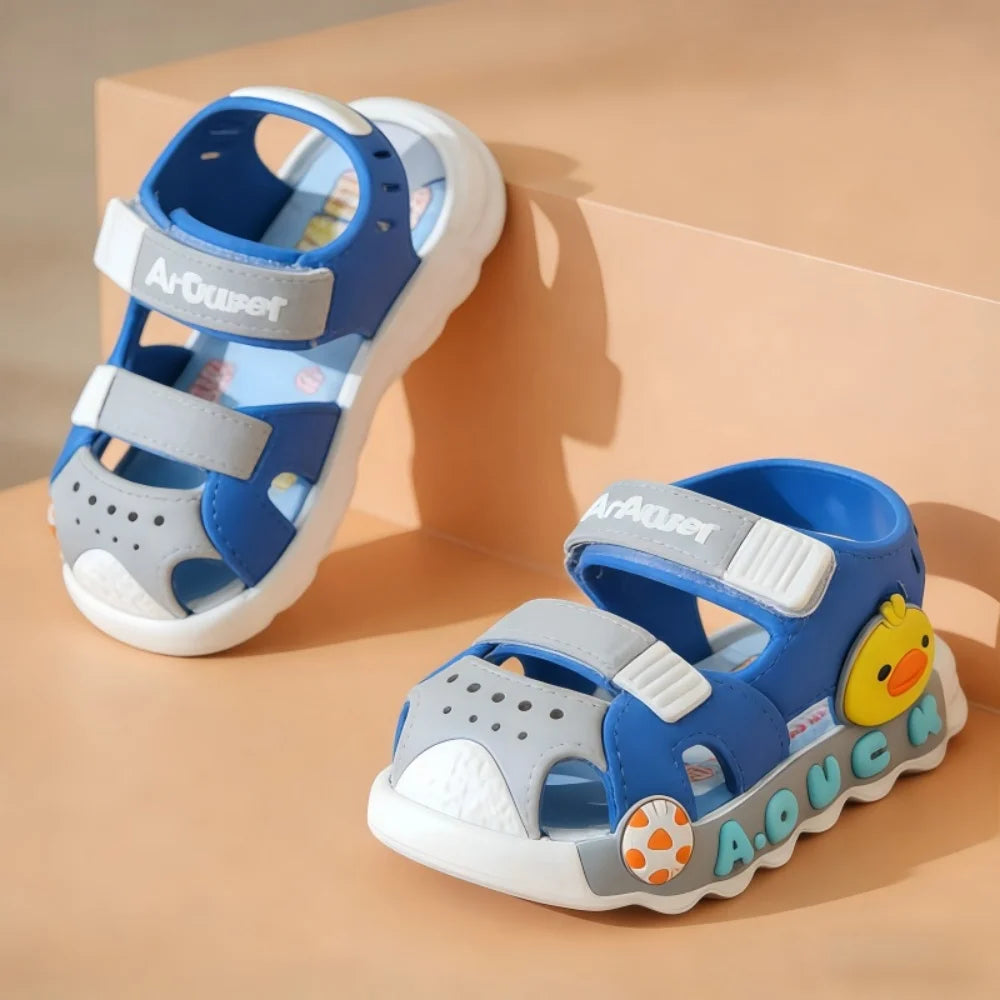 Unisex Baby Sandals Spring New Open Toe Fashion Breathable Cartoon Animation Beach Shoes Soft Sole Non-slip Toddler Shoes by DERILUJA LLC