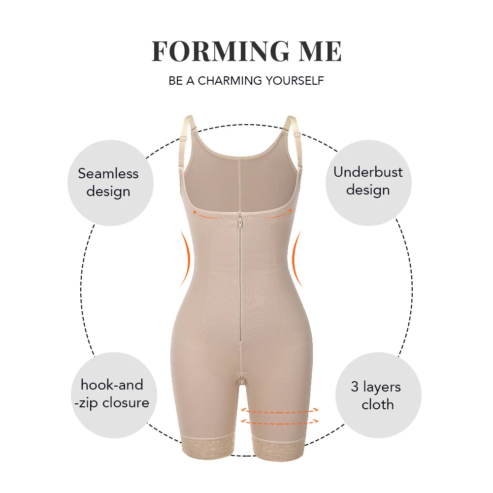 Straps Full Body Shaper Tummy Slimming Postpartum Stage 3 Girdle Push Up Butt Lifter Shapewear by DERILUJA LLC