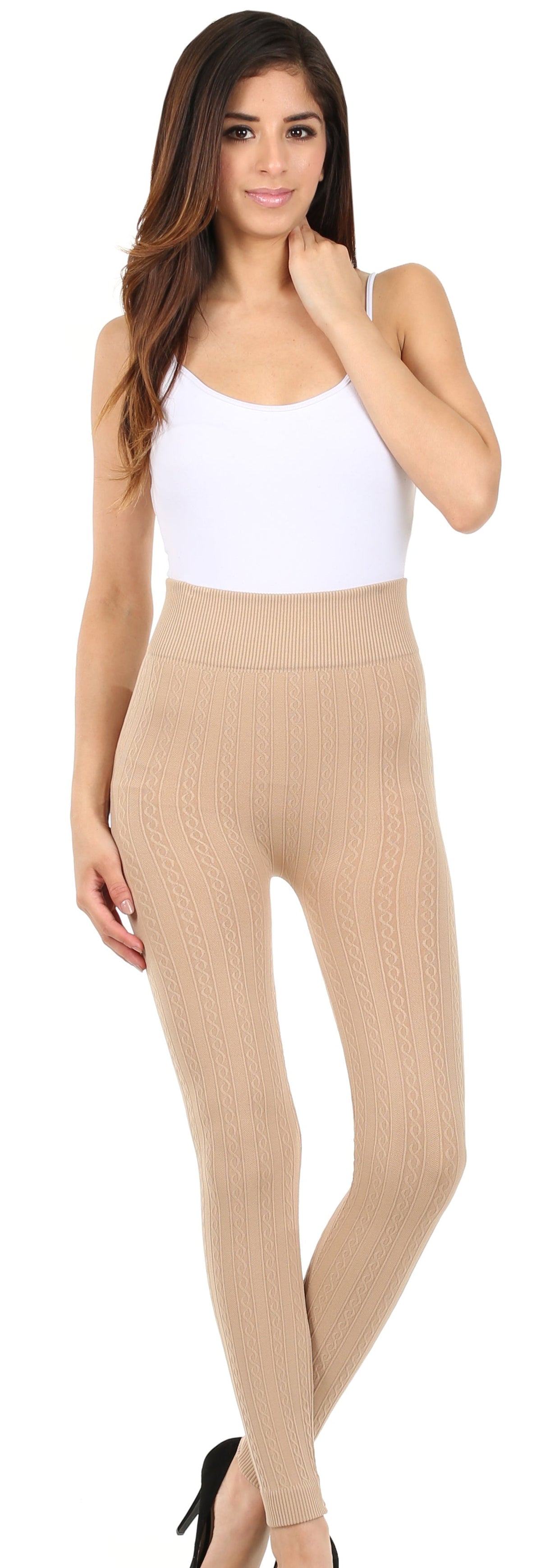 Sakkas Warm Soft Fleece Lined High Waist Leggings by Sakkas Store