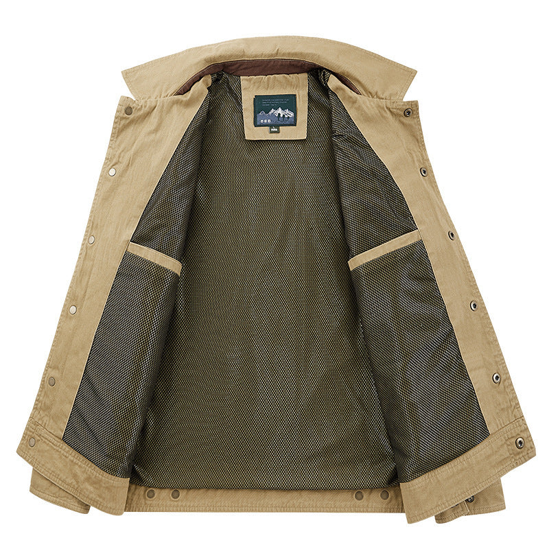 Men’s Turn-Down Collar Casual Jacket – Lightweight Fall Layer