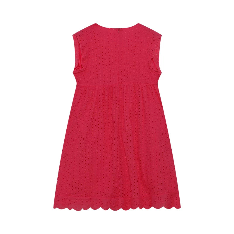 2026 Lace Jacquard Hollowed out V-neck Dress with Pocket Lining Shorts New Women's Fashion Elegant Casual Dress by DERILUJA LLC
